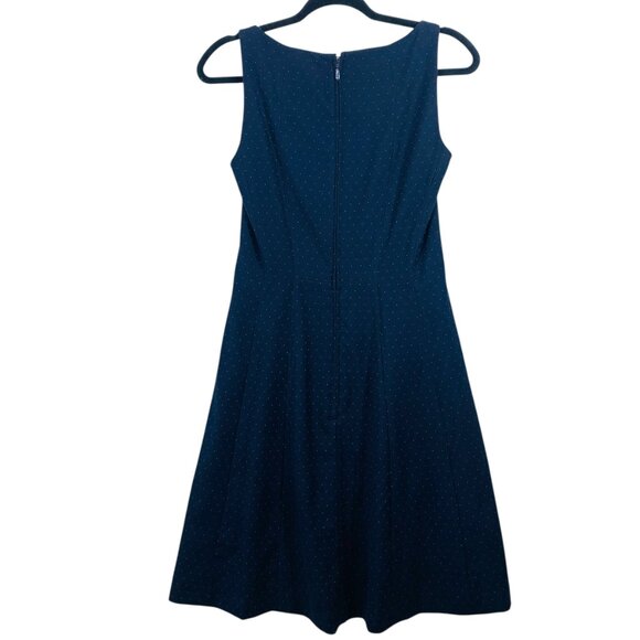 H&M fit and flare navy polka sleeveless dress sz 6 - Picture 4 of 12